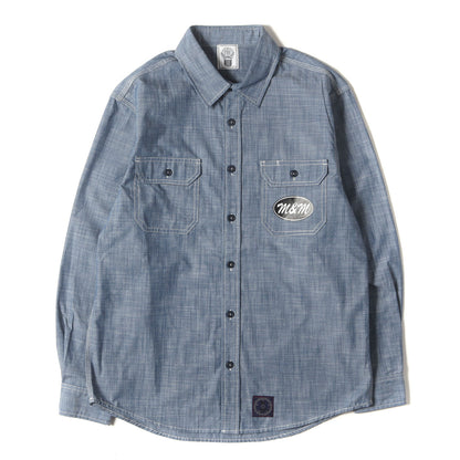21AW ロゴプリント シャンブレー ワークシャツ(CHAMBRAY WORK L/S SHIRT)