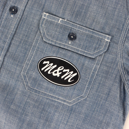 21AW ロゴプリント シャンブレー ワークシャツ(CHAMBRAY WORK L/S SHIRT)