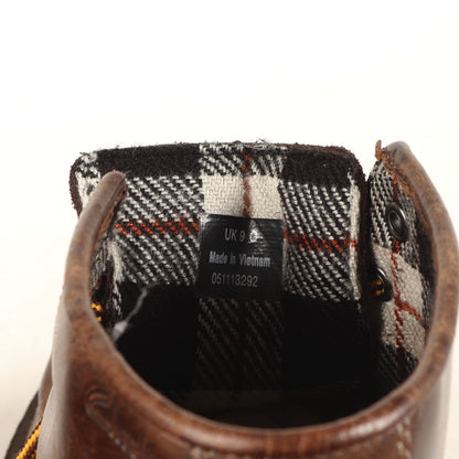 チェックライニング レザー モカシンブーツ