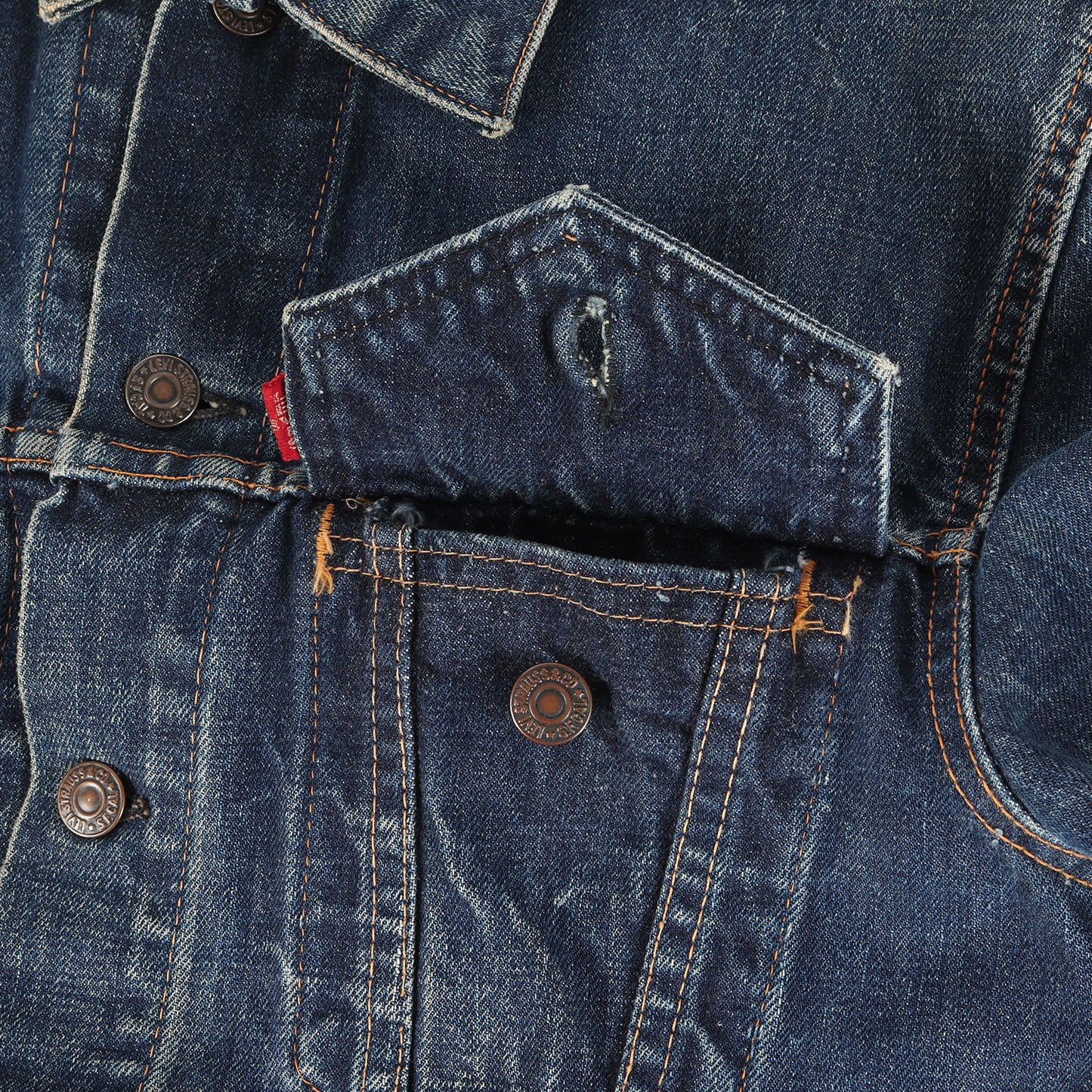 [濃紺 良サイズ] 70s 70505-0217 Big E 4th デニムジャケット / ボタン裏刻印524 BigE赤タブ