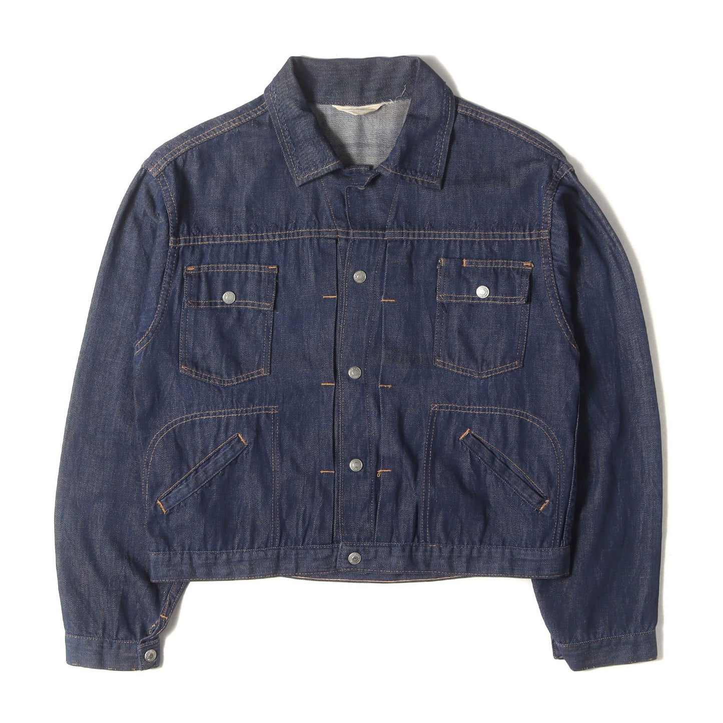 [濃紺 短丈ボックス] 70s バットダイ デニムジャケット J.C.Penney RANCH CRAFT