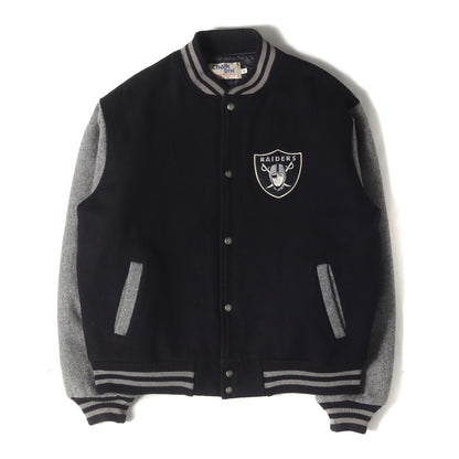 [人気モデル] 90s NFL ラスベガス・レイダース メルトンウール スタジャン / USA製 Chalk Line