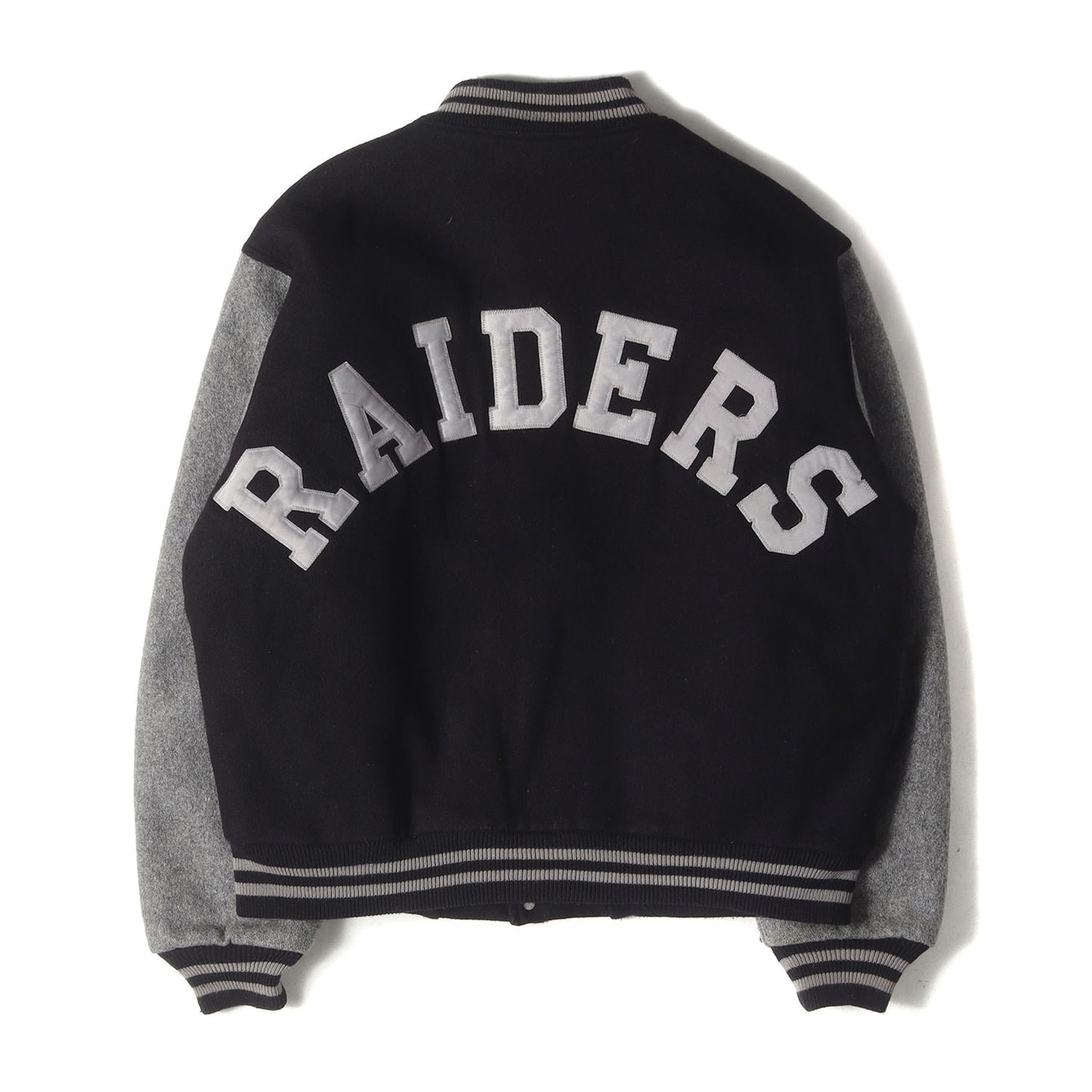 [人気モデル] 90s NFL ラスベガス・レイダース メルトンウール スタジャン / USA製 Chalk Line