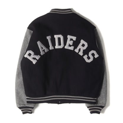 [人気モデル] 90s NFL ラスベガス・レイダース メルトンウール スタジャン / USA製 Chalk Line