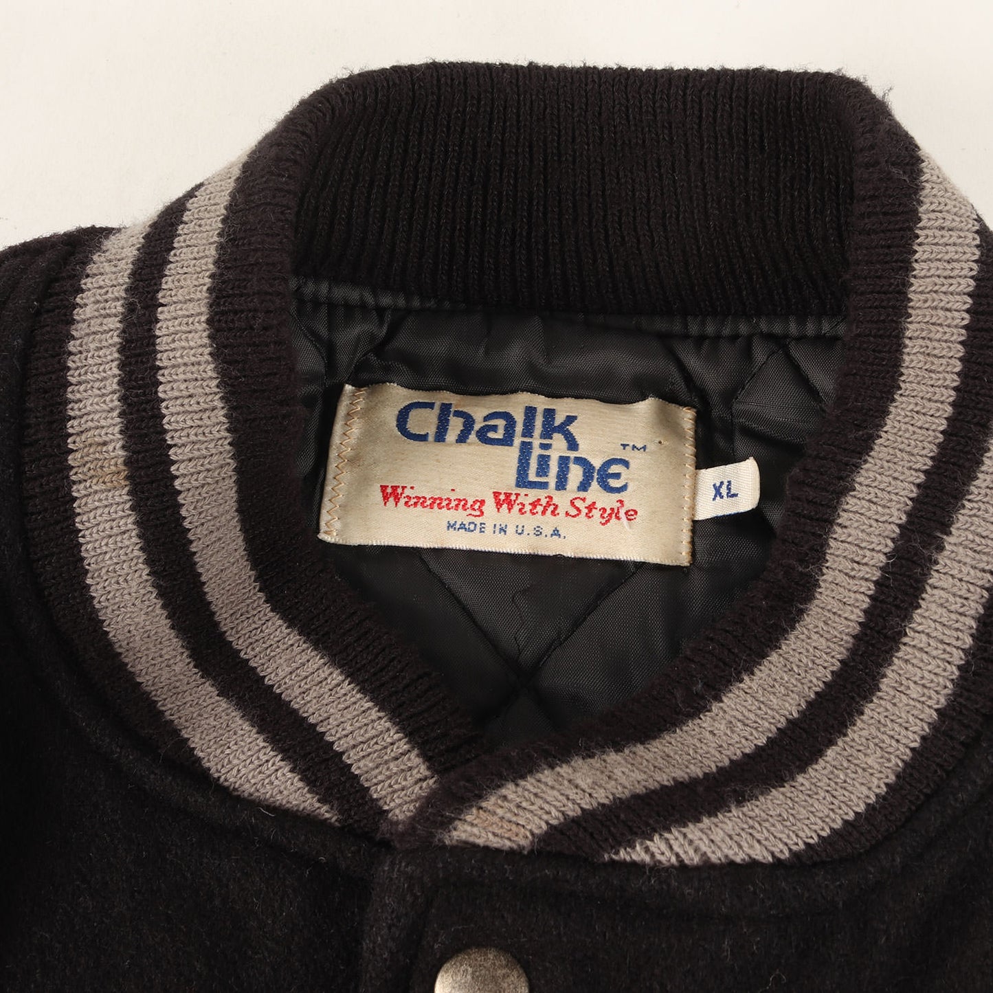 [人気モデル] 90s NFL ラスベガス・レイダース メルトンウール スタジャン / USA製 Chalk Line