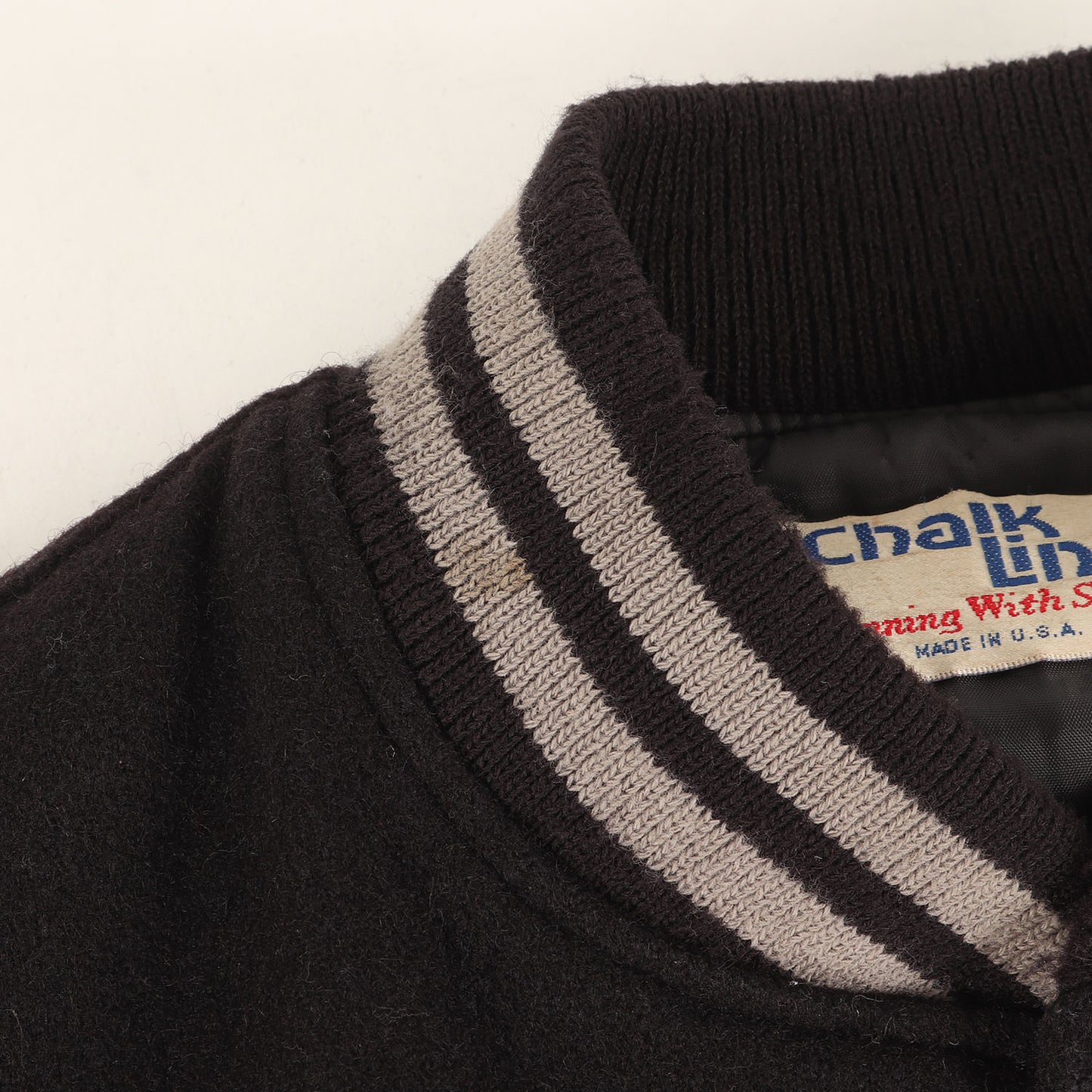 [人気モデル] 90s NFL ラスベガス・レイダース メルトンウール スタジャン / USA製 Chalk Line