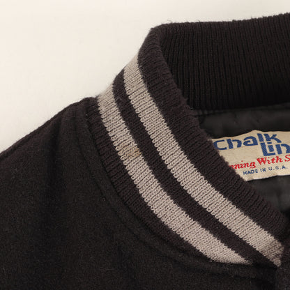 [人気モデル] 90s NFL ラスベガス・レイダース メルトンウール スタジャン / USA製 Chalk Line