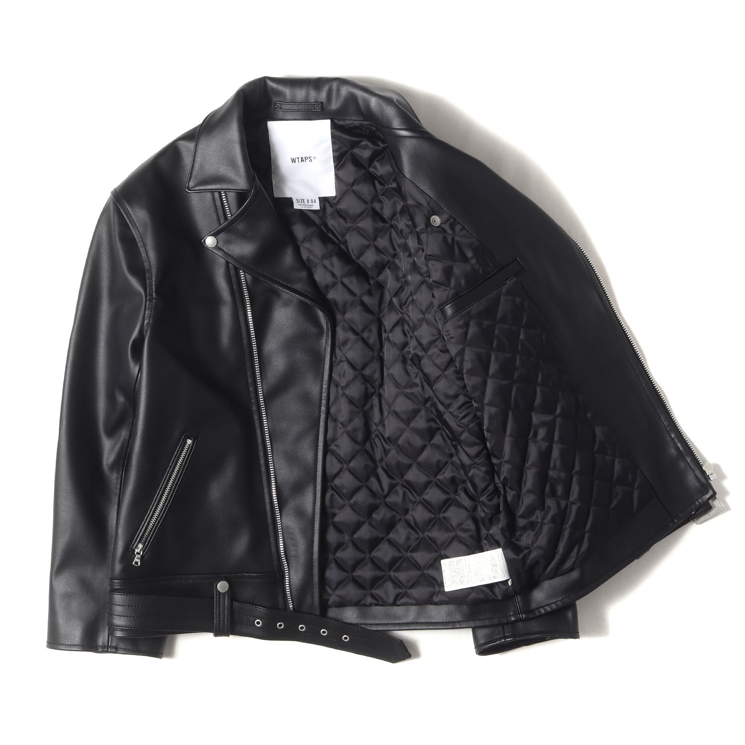 WTAPS / VANCE/ダブルライダースジャケット/4/シンセティックレザー/BLK/無地/232BRDT-JKM07 23AW シンセティックレザー ダブル ライダースジャケット(VANCE