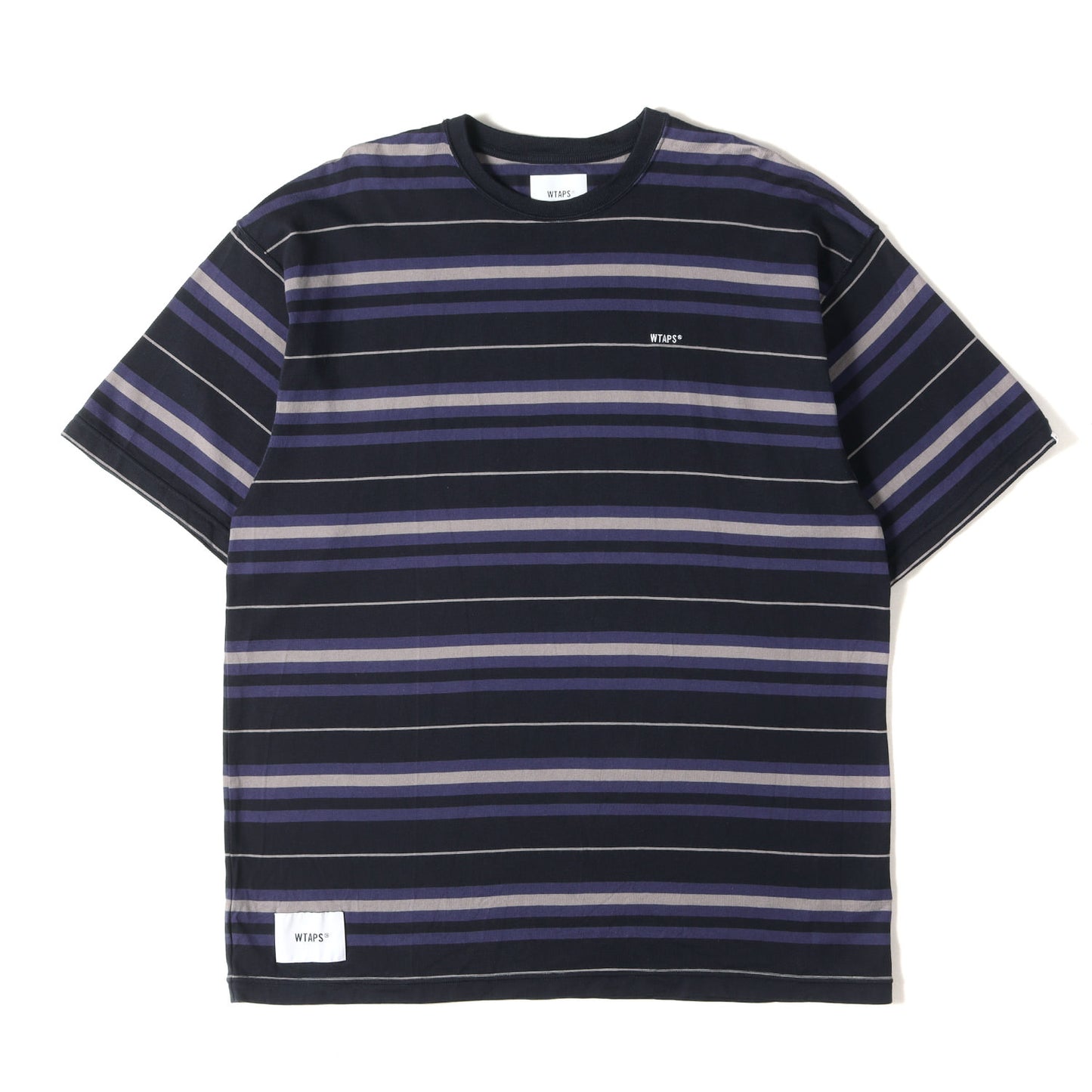 23SS ロゴ刺繍 ボーダー クルーネック Tシャツ(BDY 02 / SS / COTTON. TEXTILE. SIGN)