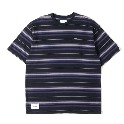 23SS ロゴ刺繍 ボーダー クルーネック Tシャツ(BDY 02 / SS / COTTON. TEXTILE. SIGN)