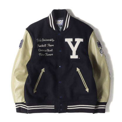 [YALE大学モデル] フルデコ 袖レザー メルトン スタジャン (30oz. Wool Melton Award Jacket)