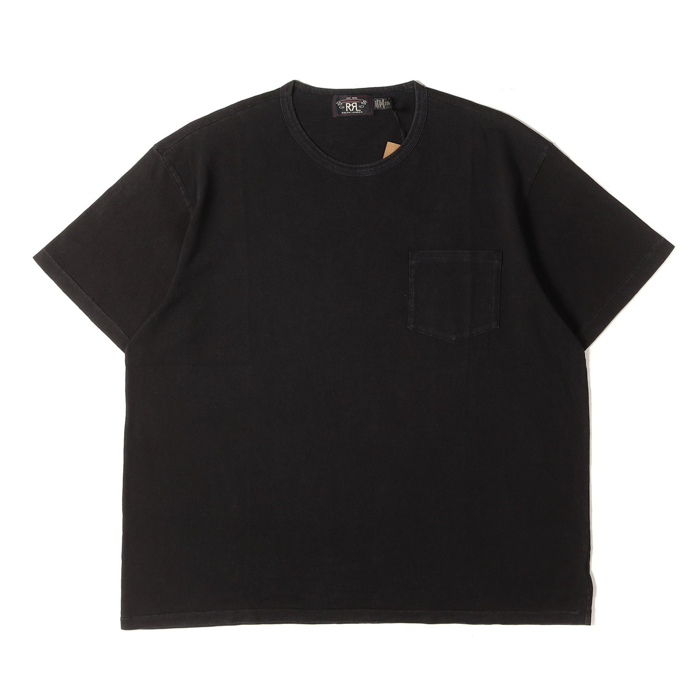 [近年モデル] ヴィンテージ加工 ポケット付き 無地 クルーネック Tシャツ
