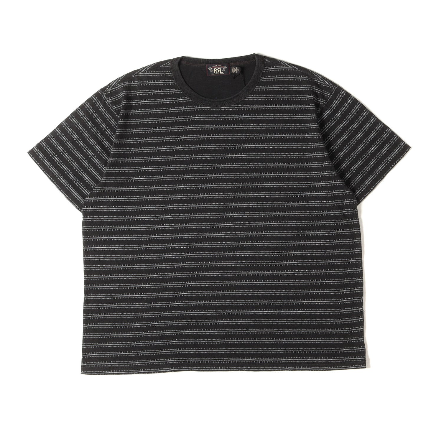 [近年モデル] ヴィンテージ加工 ボーダープリント クルーネック Tシャツ