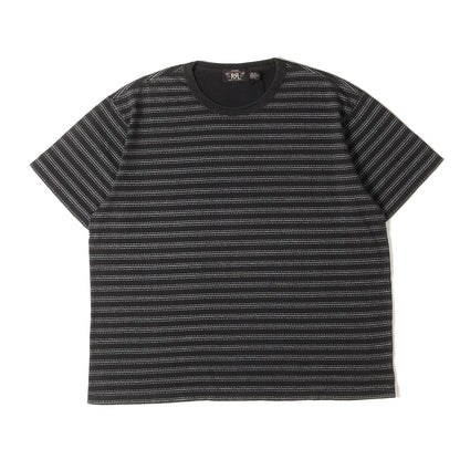 [近年モデル] ヴィンテージ加工 ボーダープリント クルーネック Tシャツ