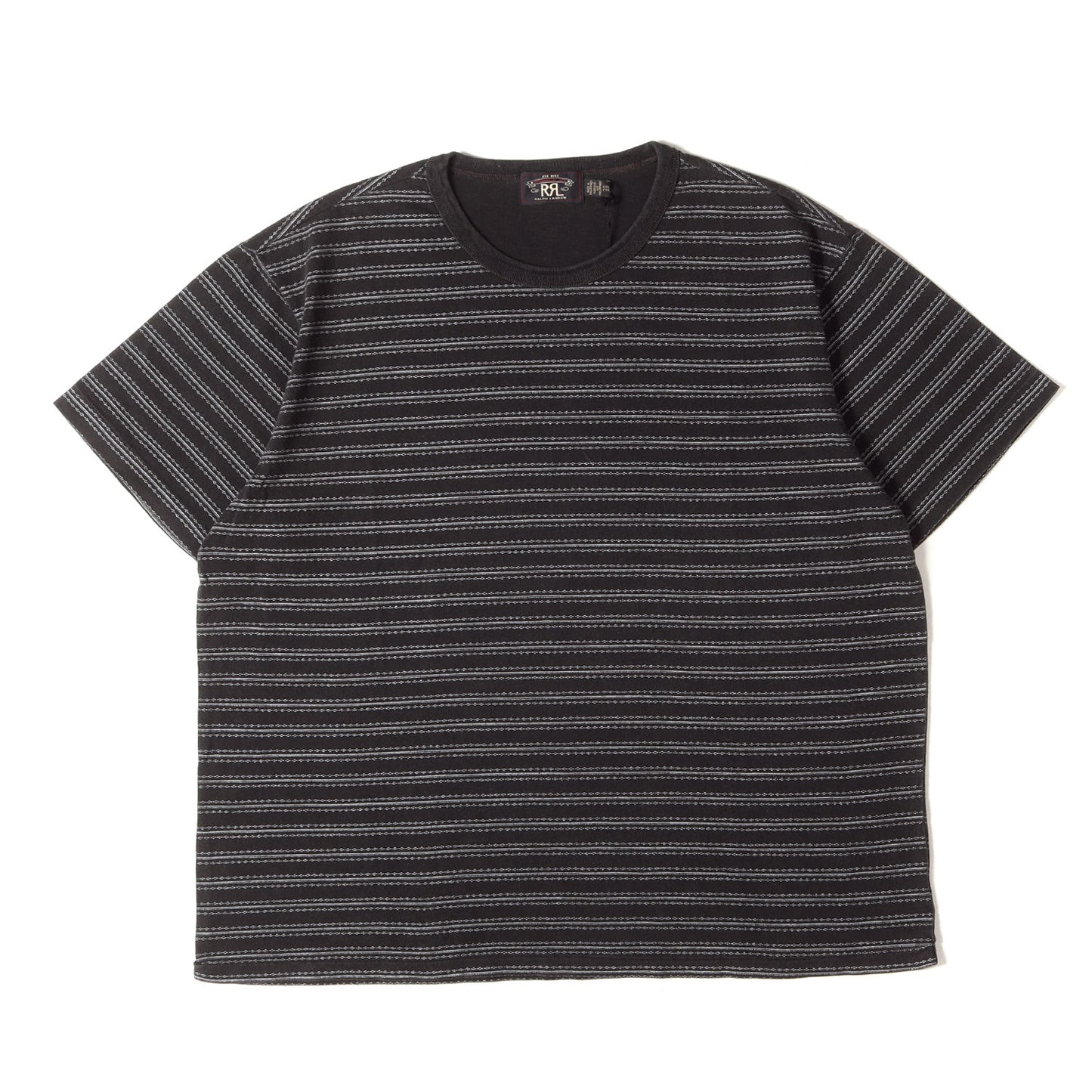 [近年モデル] ヴィンテージ加工 ボーダープリント クルーネック Tシャツ