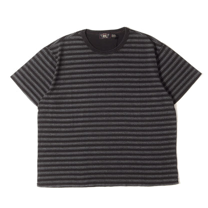 [近年モデル] ヴィンテージ加工 ボーダープリント クルーネック Tシャツ