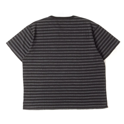 [近年モデル] ヴィンテージ加工 ボーダープリント クルーネック Tシャツ