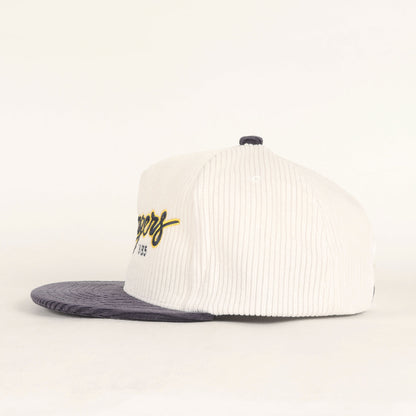 21AW ブランドロゴ刺繍 コーデュロイ 5パネルキャップ(CORDUROY CURSIVE CAP)