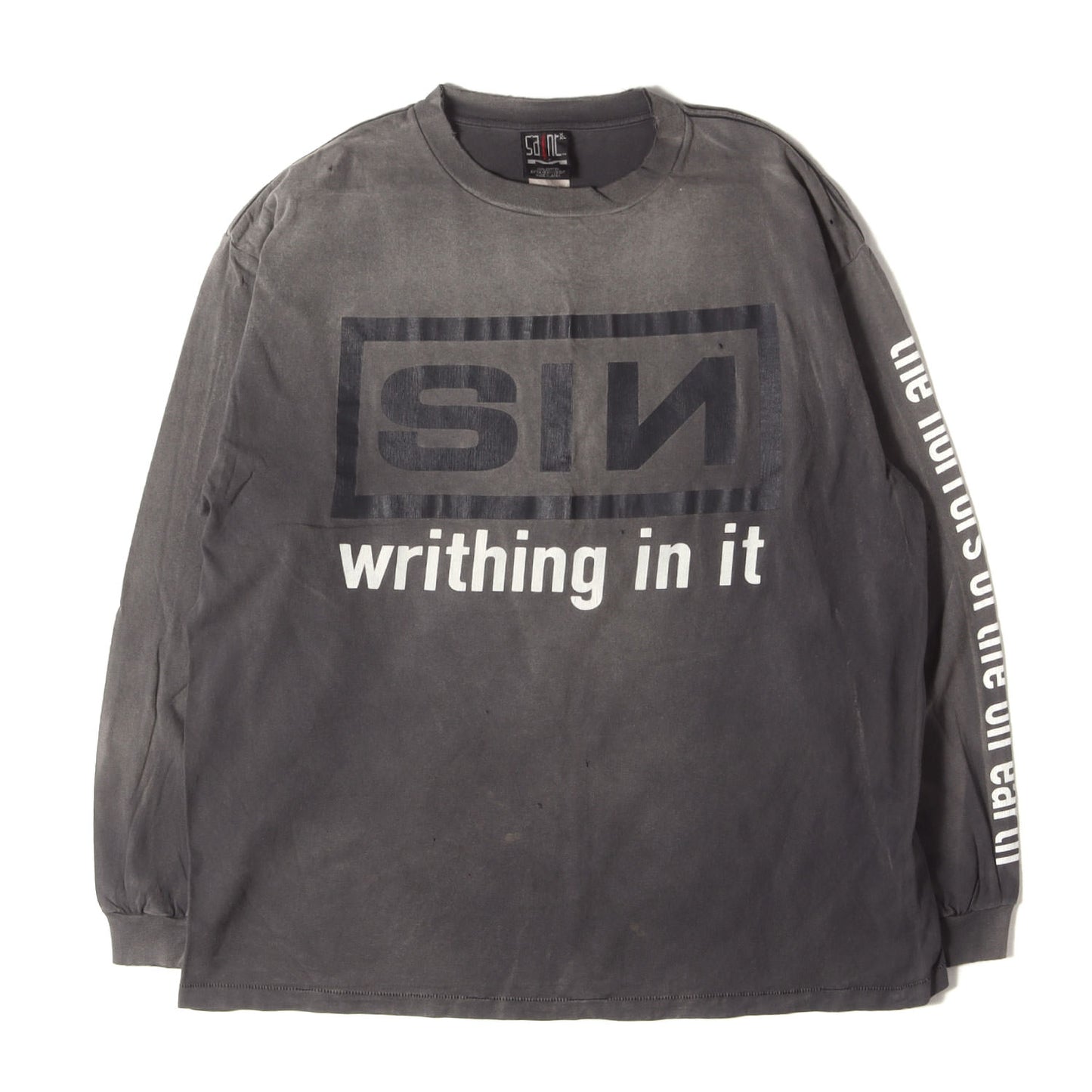 22AW ナイン・インチ・ネイルズロゴ ヴィンテージ加工 ロングスリーブ Tシャツ(SIN LS TEE)