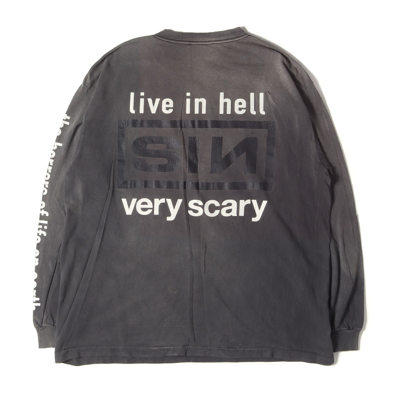 22AW ナイン・インチ・ネイルズロゴ ヴィンテージ加工 ロングスリーブ