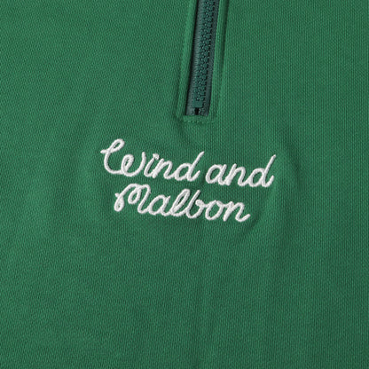 22SS ×Malbon Golf ロゴ刺繍 ハーフジップ スウェット