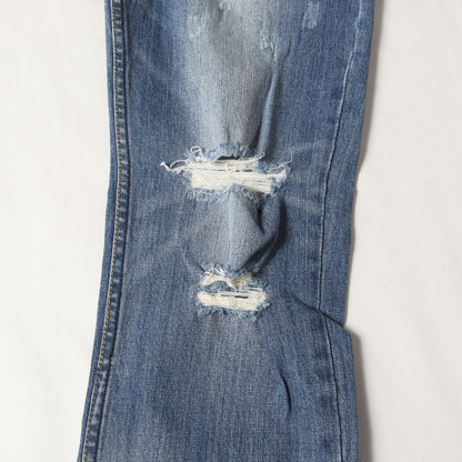 クラッシュ加工 ストレッチ スキニー デニムパンツ