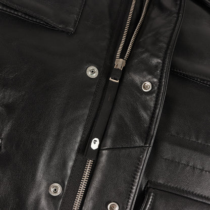 シープスキンレザー 裏地1stカモ M-65 ダウンジャケット