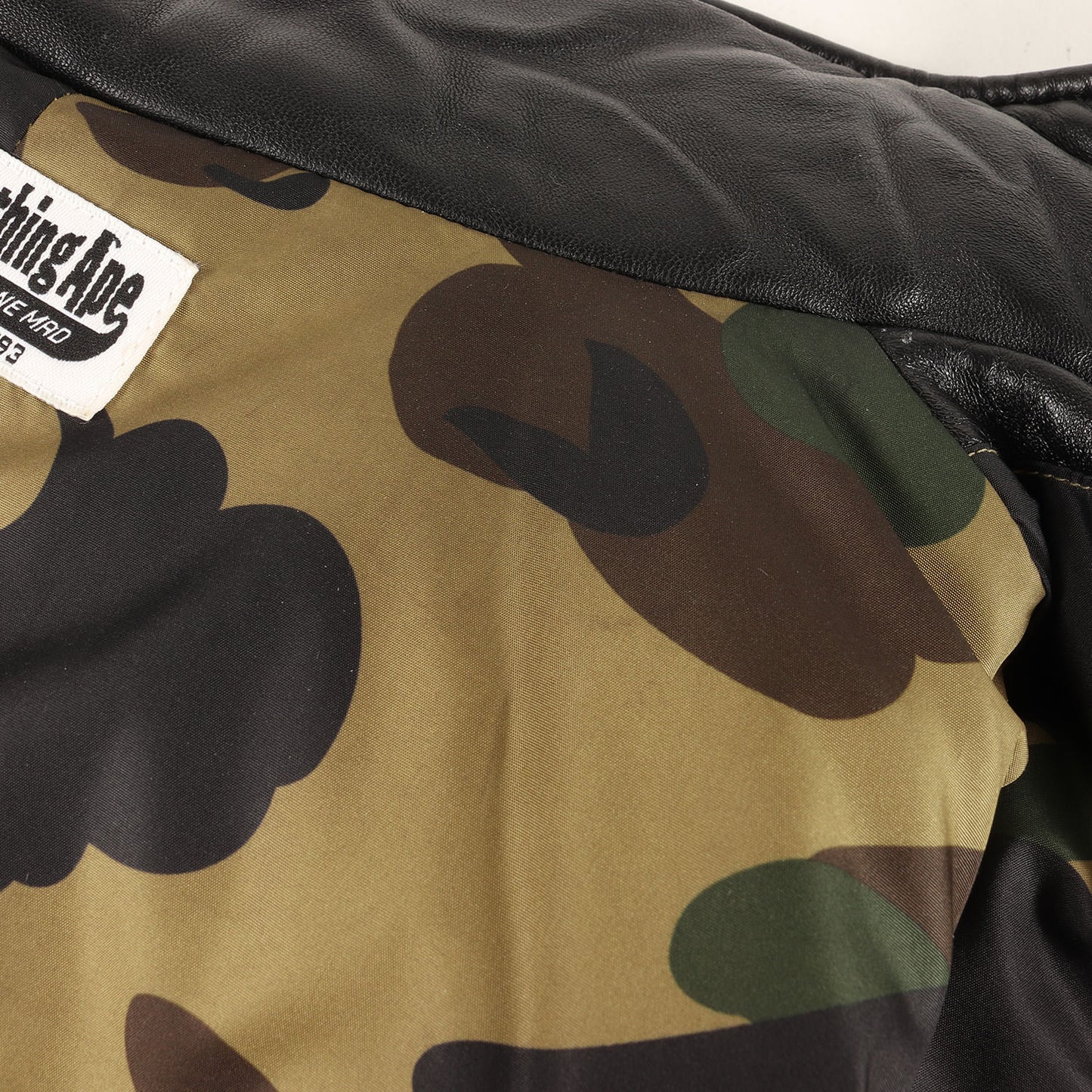 シープスキンレザー 裏地1stカモ M-65 ダウンジャケット