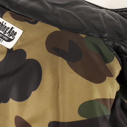 シープスキンレザー 裏地1stカモ M-65 ダウンジャケット