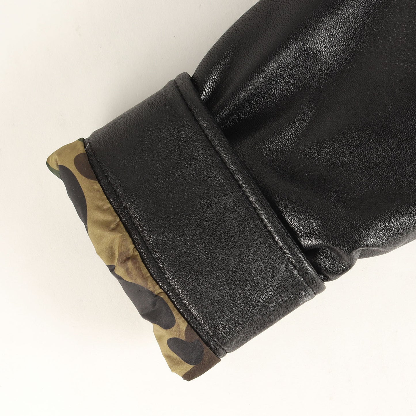 シープスキンレザー 裏地1stカモ M-65 ダウンジャケット