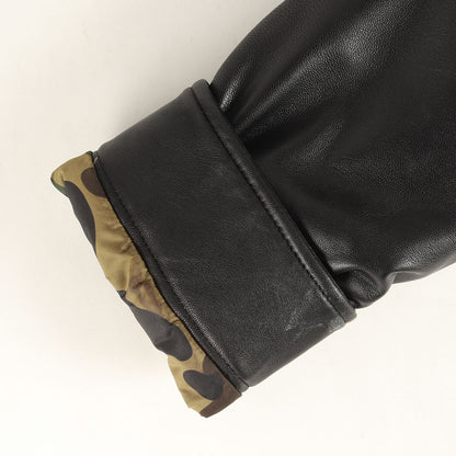 シープスキンレザー 裏地1stカモ M-65 ダウンジャケット