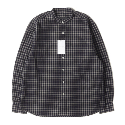 23AW バンドカラー チェック コットンブロード シャツ