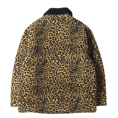 24AW ×Kindermann レオパード柄 モールスキン ボア カーコート(Uncut Corduroy Car Coat)