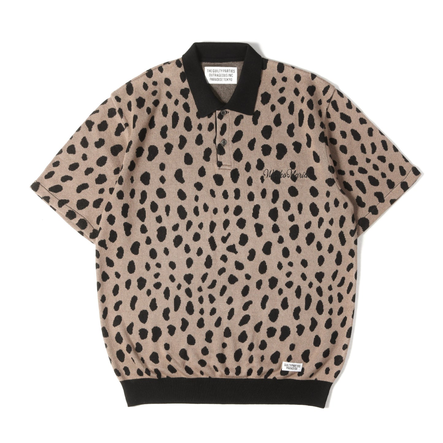 24SS レオパード柄 ジャガード ニット ポロシャツ(LEOPARD KNIT POLO SHIRT)