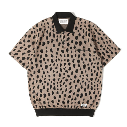 24SS レオパード柄 ジャガード ニット ポロシャツ(LEOPARD KNIT POLO SHIRT)