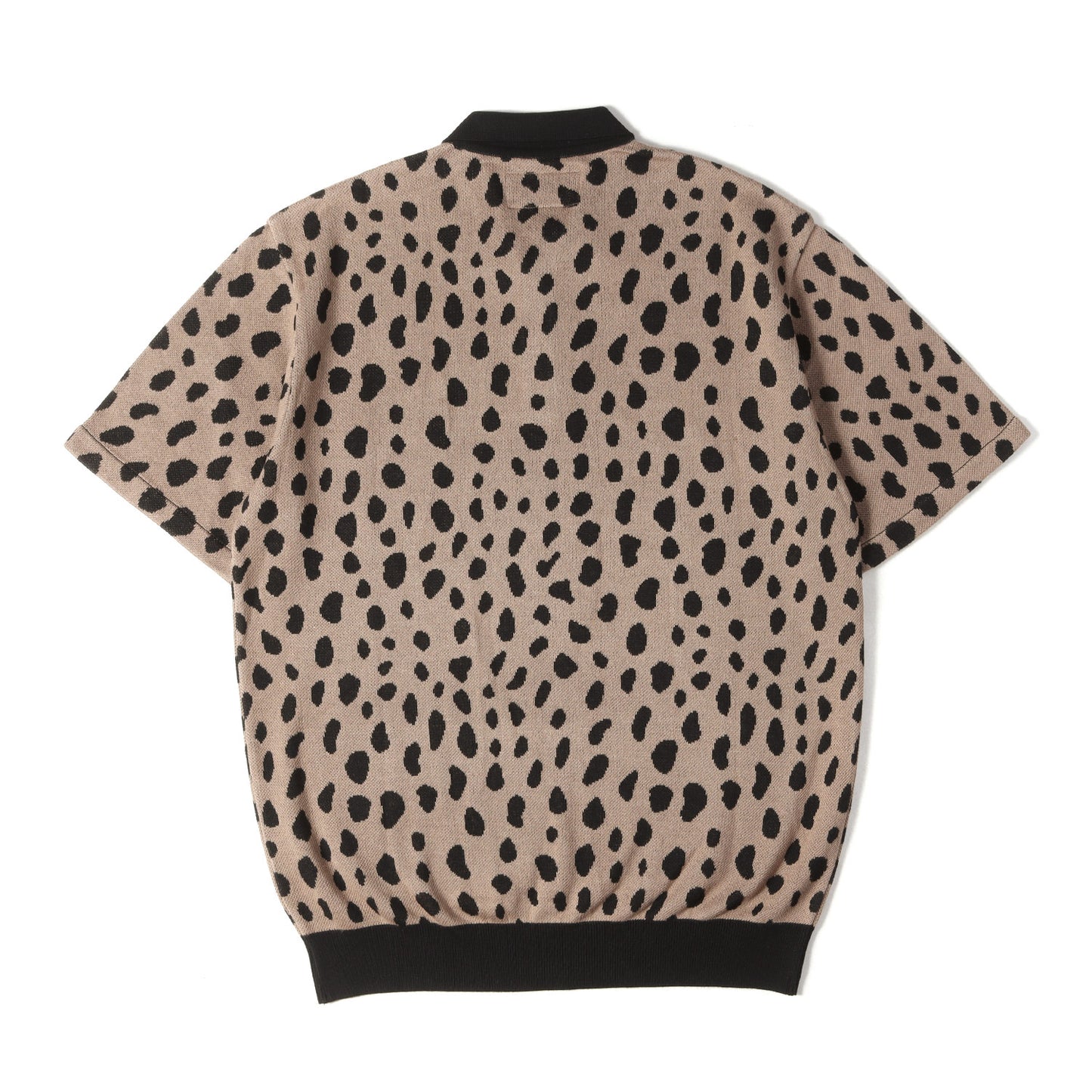 24SS レオパード柄 ジャガード ニット ポロシャツ(LEOPARD KNIT POLO SHIRT)