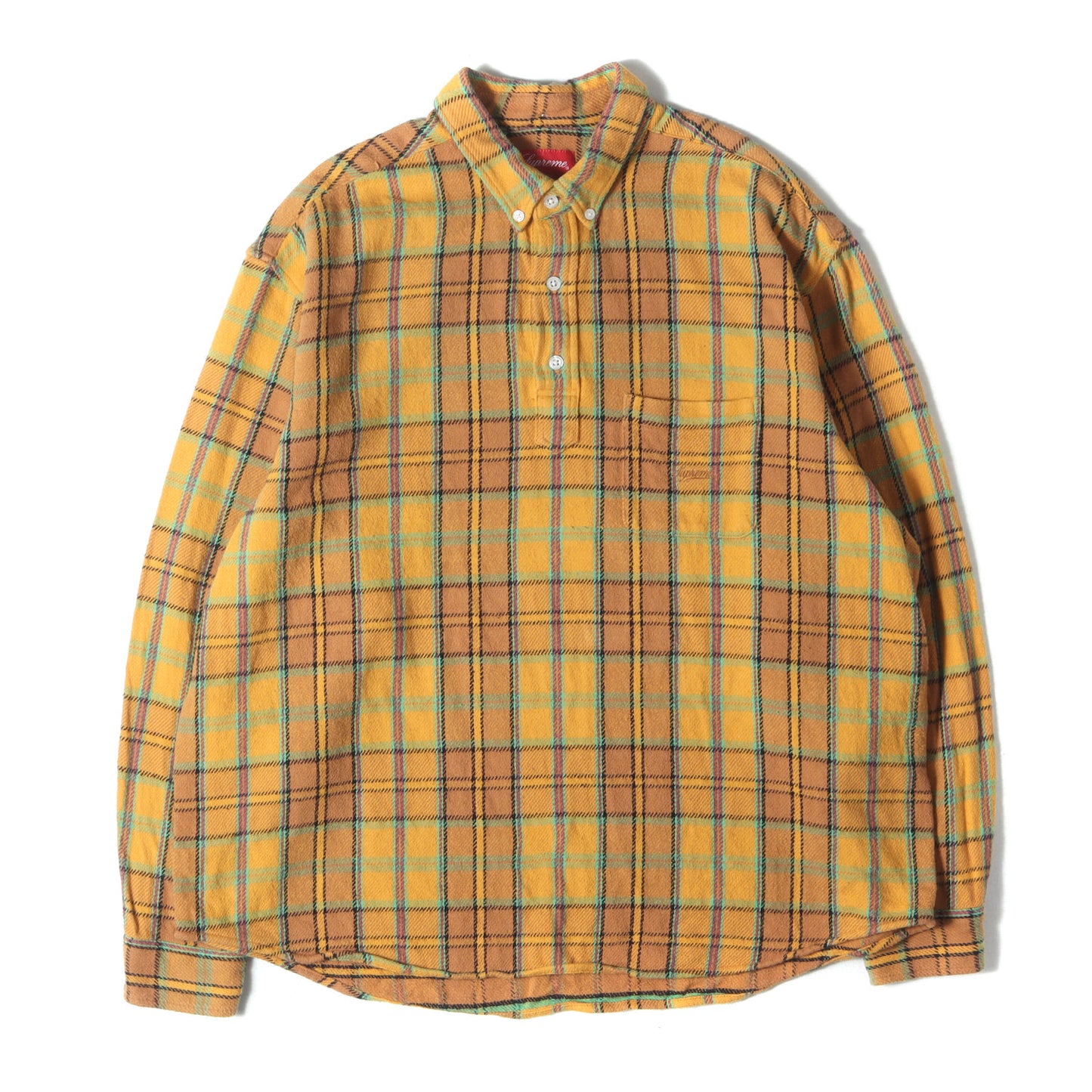 23SS タータンチェック プルオーバー ボタンダウン フランネルシャツ(Pullover Plaid Flannel Shirt)