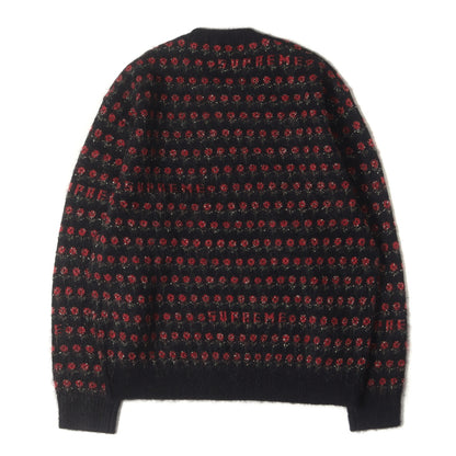 25AW メタリック フラワー ボーダー モヘヤニット セーター(Flowers Metallic Sweater)