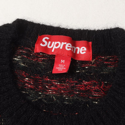 25AW メタリック フラワー ボーダー モヘヤニット セーター(Flowers Metallic Sweater)