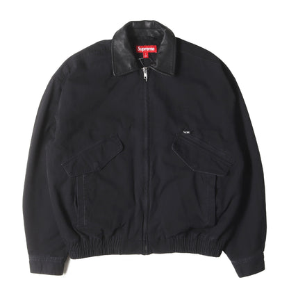 24AW 襟レザー 裏地キルティング ワーク ジャケット(Leather Collar Utility Jacket)