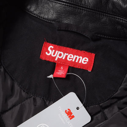 24AW 襟レザー 裏地キルティング ワーク ジャケット(Leather Collar Utility Jacket)