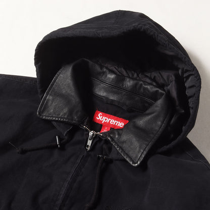 24AW 襟レザー 裏地キルティング ワーク ジャケット(Leather Collar Utility Jacket)