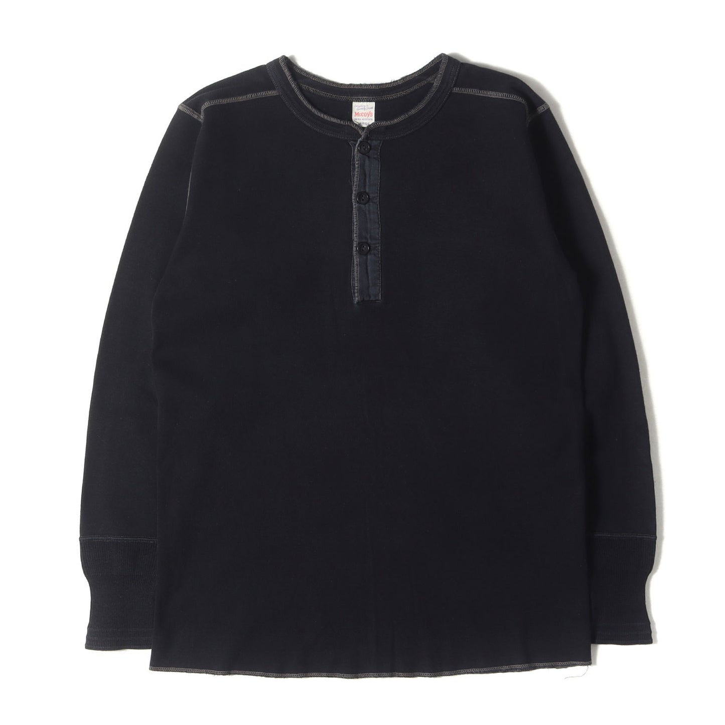 ヘンリーネック 無地 ロングスリーブ Tシャツ