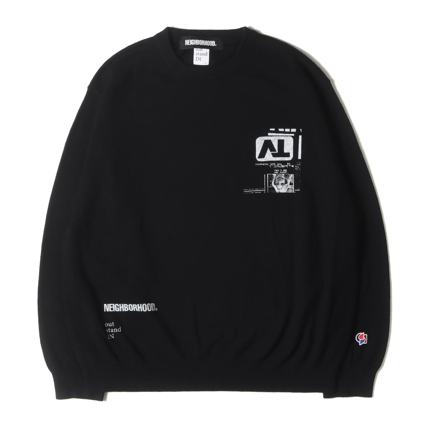25AW ×out stand IN グラフィック ニット セーター(CREWNECK SWEATER)