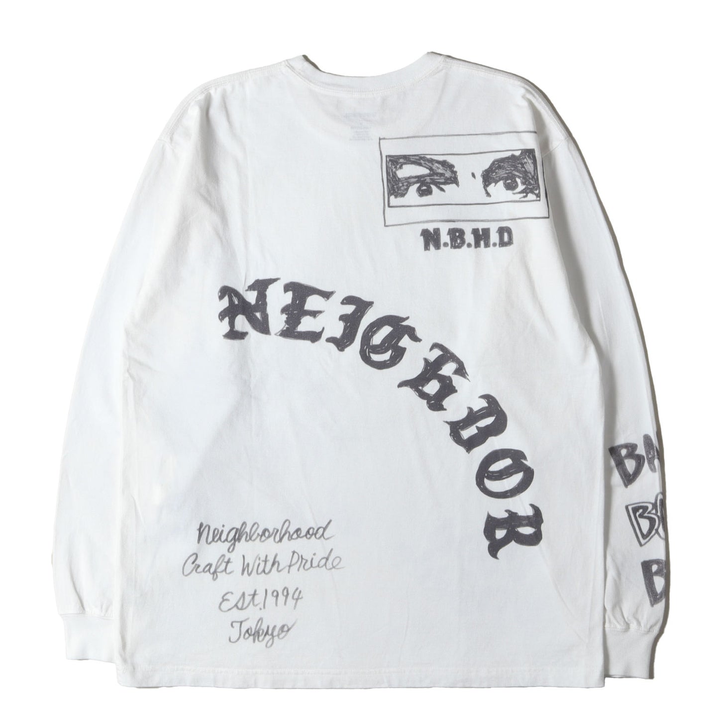 23AW 落書きグラフィック ロングスリーブ Tシャツ(NH . TEE LS-17)
