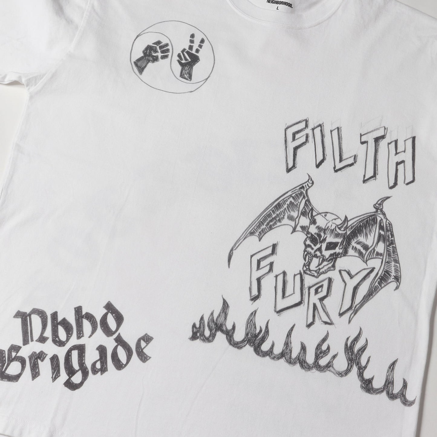 23AW 落書きグラフィック ロングスリーブ Tシャツ(NH . TEE LS-17)