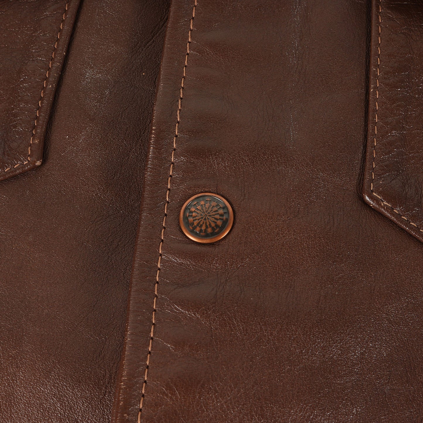 70s デザインボタン カウレザー トラッカージャケット / USA製 Leathercraft Process of America