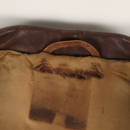 70s デザインボタン カウレザー トラッカージャケット / USA製 Leathercraft Process of America