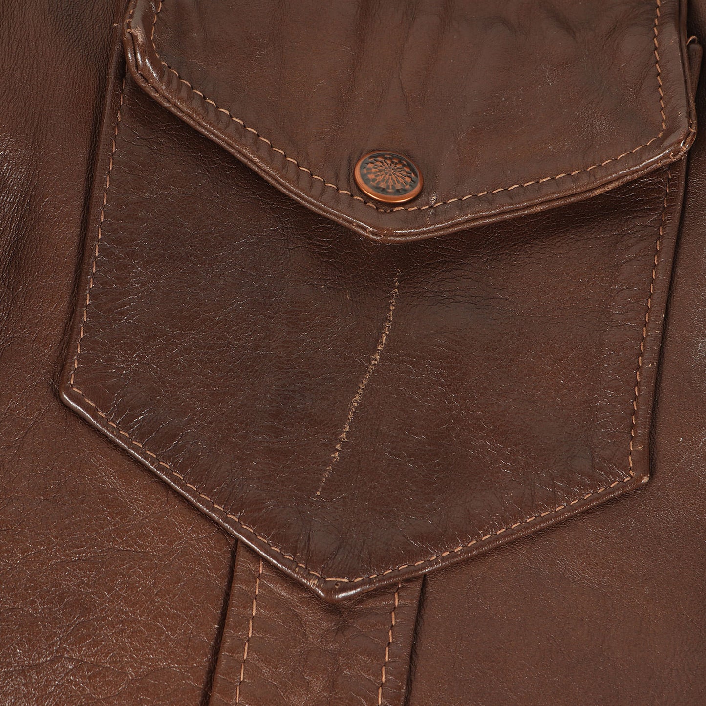 70s デザインボタン カウレザー トラッカージャケット / USA製 Leathercraft Process of America
