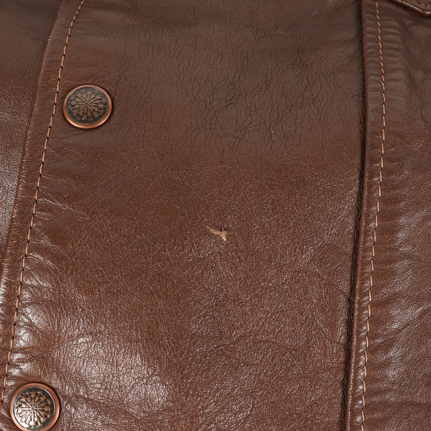 70s デザインボタン カウレザー トラッカージャケット / USA製 Leathercraft Process of America